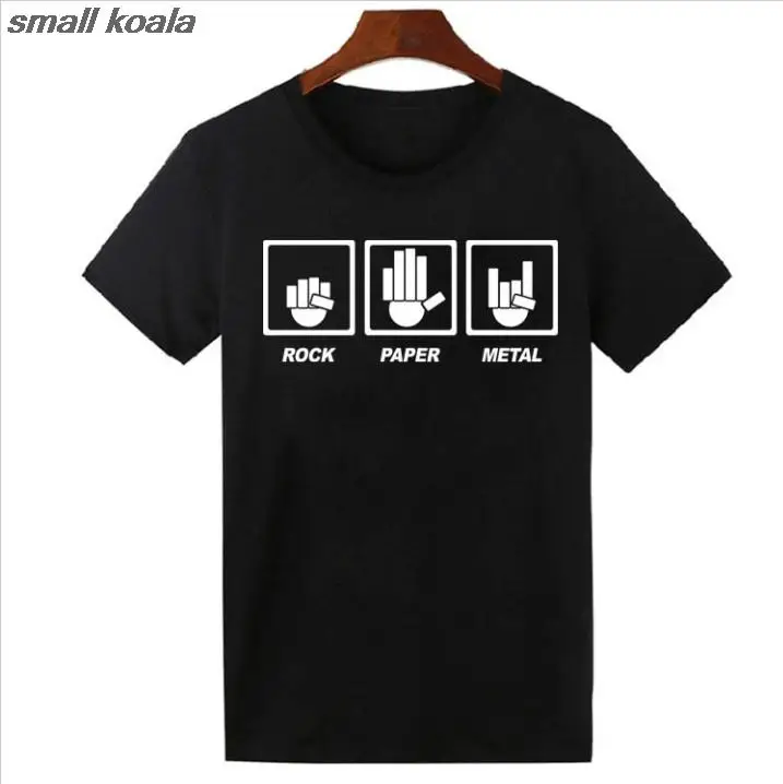 Лето, рок-бумага, металл, футболка, тяжелый металл, AC/DC, хип-хоп топы, футболка в стиле Харадзюку, короткий рукав, крутая футболка для мужчин и женщин - Цвет: Черный