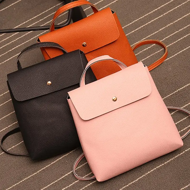 

Women's Backpack PU Leather Mini Backpack Students Schoolbags Adjustable Strap Fashion Campus Satchel Travel Bag