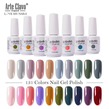 

Arte Clavo 131 Colors UV Gel Varnish Nail Polish Set Soak Off Enamel Gel Nail Polish Semi Permanent Hybrid Nails Art Manicure