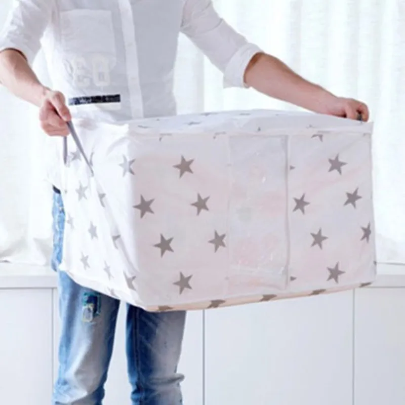 

FASHION LARGE STORAGE BAG BOX JUMBO CLOTHES QUILT BEDDING DUVET LAUNDRY PILLOW ZIPPED HOME ORGANIZATION STORAGE BOXES