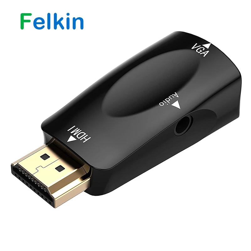 Felkin HDMI в VGA адаптер конвертер кабель с аудио кабель HDMI Мужской в VGA Женский 1080P видео конвертер для ПК ТВ коробка HD ТВ DVD
