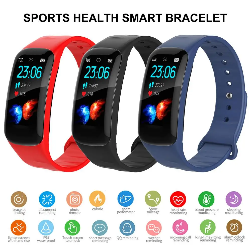 

New Smart Bracelet Heart Rate Monitor Blood Step Counter Waterproof Fitness Tracker High Quality Smart Watch For Android IOS