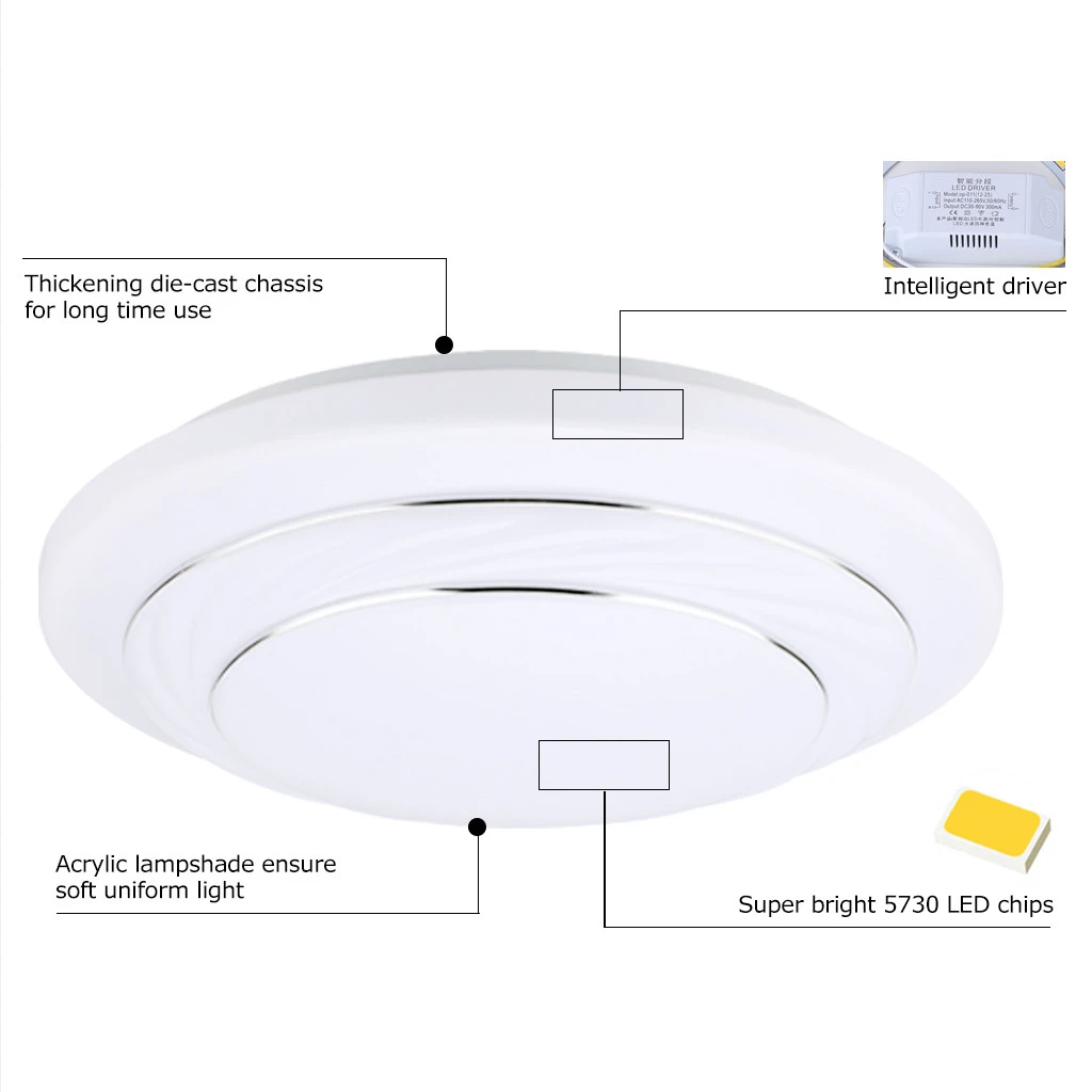 24W Round LED Ceiling Light, white/ natural white/ warm white 3 modes (5)