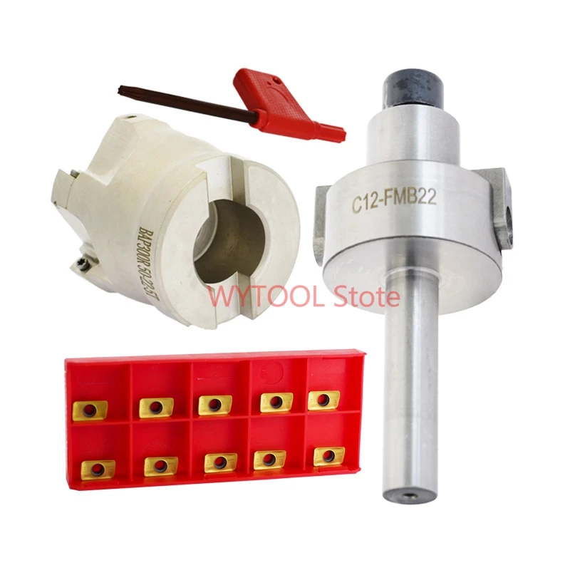 

1set C12 FMB22 Shank + BAP300R 50 22 5T Face Milling CNC Cutter + 10pcs APMT1135 Inserts For Power Tool
