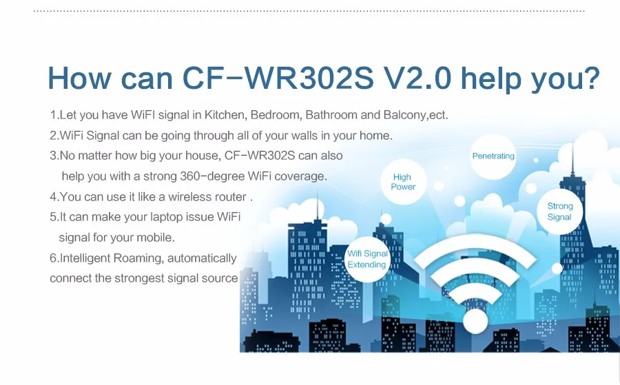 COMFAST CF-WR302S-V2 беспроводной wi fi ретранслятор 300 МБ Range Extender сигнала Усилители домашние укрепления Booster 802.11N/B/G