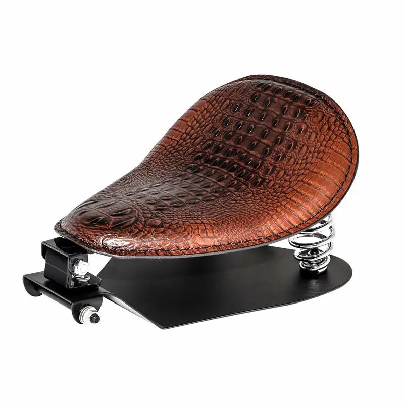 

Brown Crocodile Pattern Motocycle 3" Bobber Solo Seat Spring Mounting Bracket Kit For Sportster XL 883 1200 48 Dyna