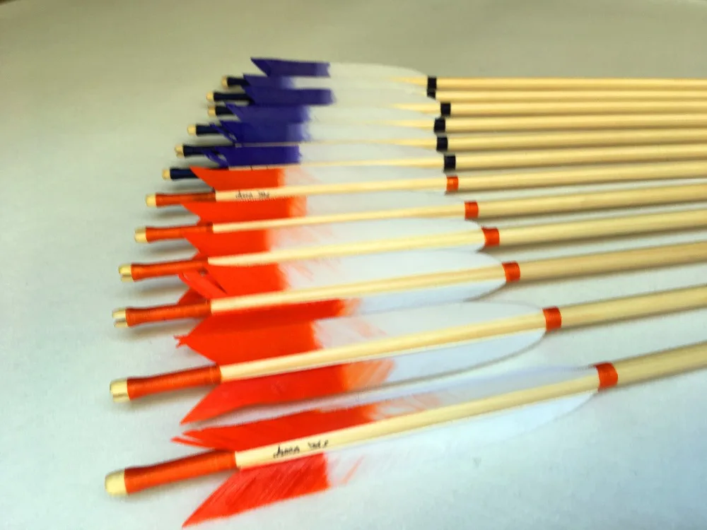 12PK classic combination of pine wooden arrows film outdoor archery