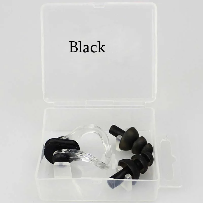 3 шт./пара Заглушки для ушей, зажим для носа набор Водонепроницаемая из мягкого силикона серфинг, Ныряние Заглушки для ушей - Цвет: Black