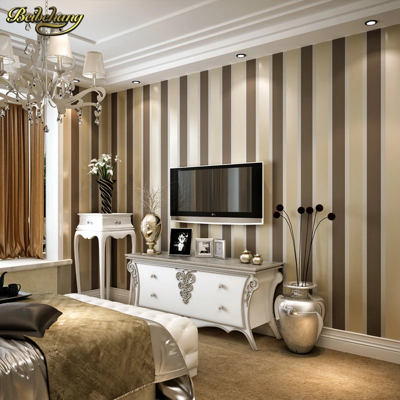beibehang 3D Wall Paper Stripe Wallpaper Flocking Bedroom or Living Room or TV Background Wall Beige Grey .papel de parede Roll beibehang 3D Wall Paper Stripe Wallpaper Flocking Bedroom or Living Room or TV Background Wall Beige Grey .papel de parede Roll