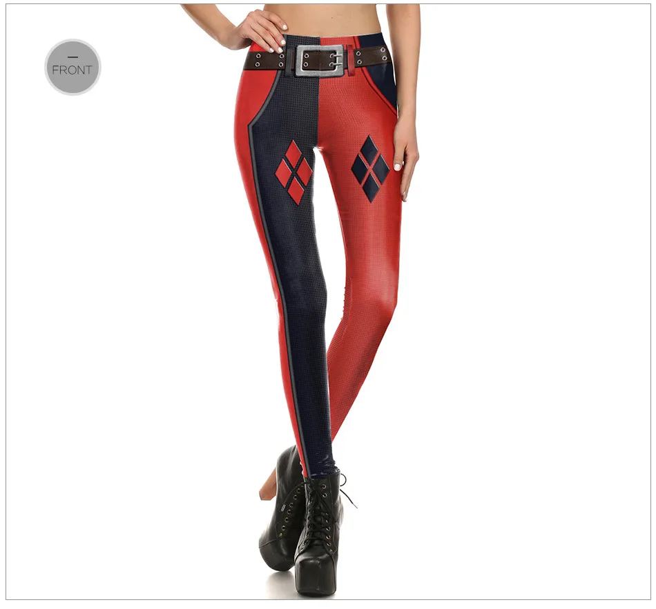 [You're My Secret] Sexy Joker Girl  Super Hero CosPlay Comic Cartoon Deadpool Classic Print leggins Women Leggings Fitness yoga pants for women