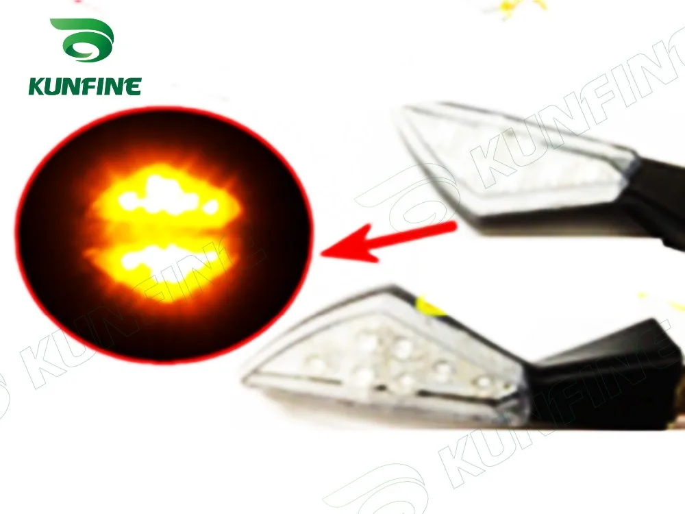 KUNFINE 4PCS Universal Motorcycle LED Turn Signal Indicators light Blinkers Flexible Bendable Amber Light 34 (2)