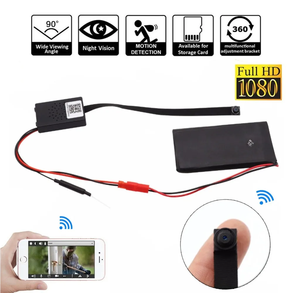 

HD1080P Wireless Wifi Mini Camera DIY Module Support 128G Mini Portable With Battery Video Cameras Works For iPhone /Android Pho