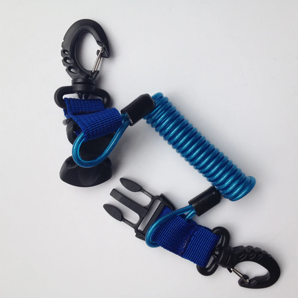 Scuba Diving Lanyard Stainless Steel Coil Lanyard with Buckles for Camera Sporting Goods Other