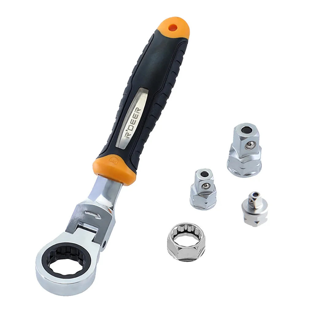 

1/4 3/8 1/2 Ratchet Wrench Quick Sleeve Connector 180 Degree Flip 72T Shank CR-V Quick Release Drive Socket Convert Joint 2019