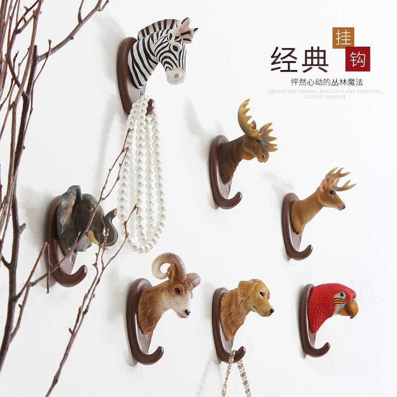 

American Home Furnishing animal deer decorative wall hanging hook entrance retro key rack hook personality