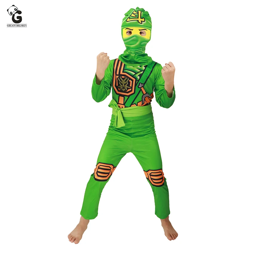

Boys Ninjago Costume Kids Cosplay Jumpsuits Ninja Costumes Halloween Costume for Kids Fancy Party Dress Girls Ninja Party Suit