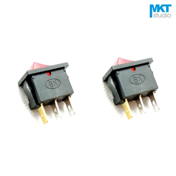 

100Pcs Red 15*21mm 3 Pins 2 Positions SPST Miniature Electrical Boat Rocker Switch With Light