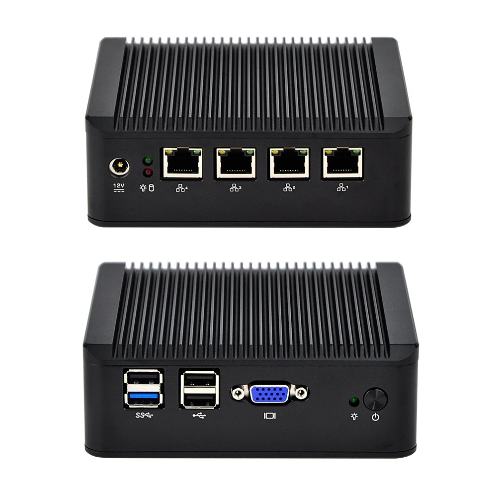 

Office Industrial X86 Computer with Nuc Baytrail Quad Core J1900 CPU 2GHz 4G DDR3 Ram 500G HDD Storage 4 Ethernet Lan Mini PC