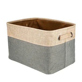 

Jetdio Cotton & Jute Portable Foldable Organizer Boxes, Big Canvas Storage Basket Bag for Baby & Kids Toys, Clothes and Books