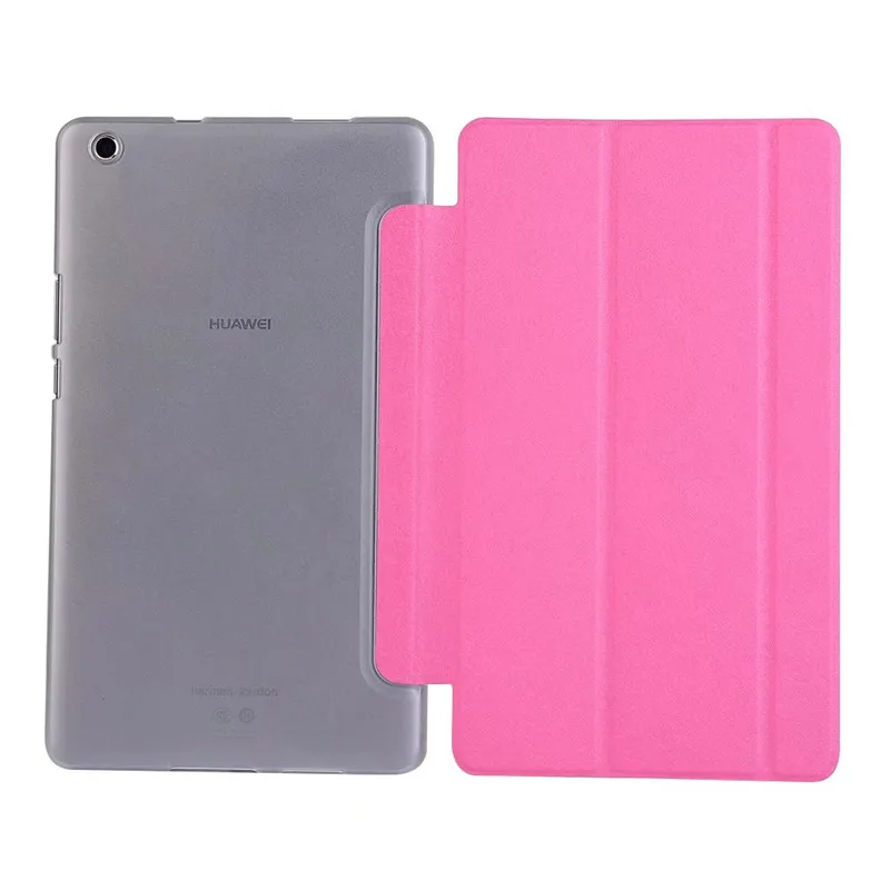 Чехол-накладка для HuaWei Mediapad M3 Lite 8,0, новинка, тонкий Чехол-подставка из искусственной кожи для HUAWEI M3, 8 дюймов, чехол для планшета - Цвет: Rose