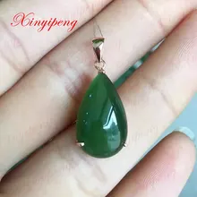 18 К цвета розового золота инкрустированные природной яшмы кулон женский модель капли воды Fine Jewelry