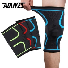 1 шт. Фитнес эластичного нейлона сжатия Баскетбол KneePad Запуск Велоспорт Колено Поддержка спортивные бандажи рукавом волейбол защиты