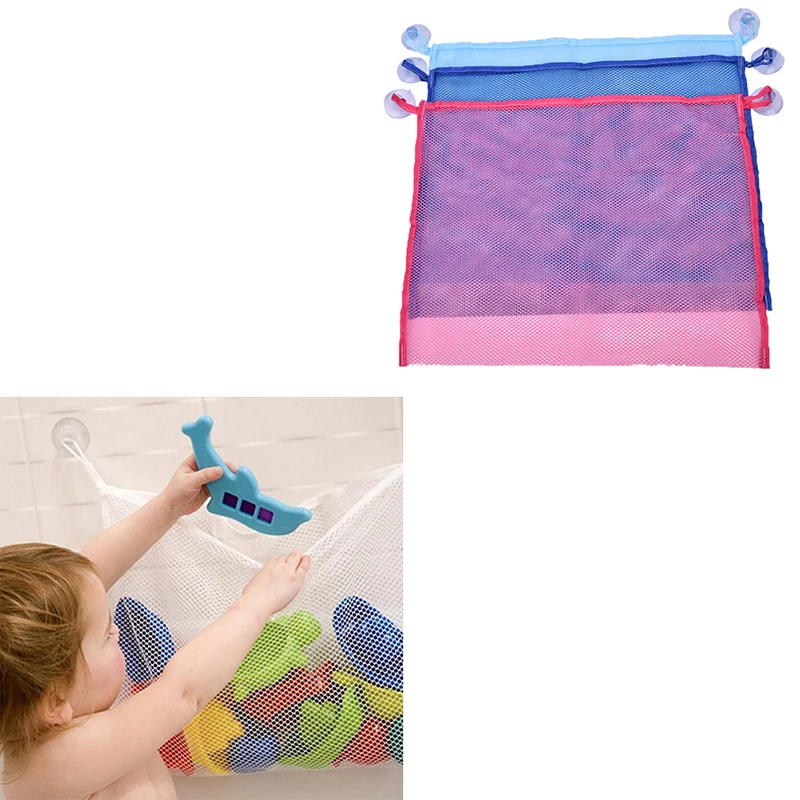 New Arrival Kids Baby Bath Tub Toy Tidy Storage Suction Cup Bag Mesh Bathroom Organiser Net