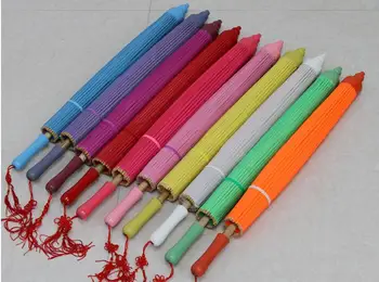 

20pcs Handmade Colorful Fabric Silk Craft Umbrella Wedding Party Sun Umbrella Photo Prop Chinese Parasol SN2412