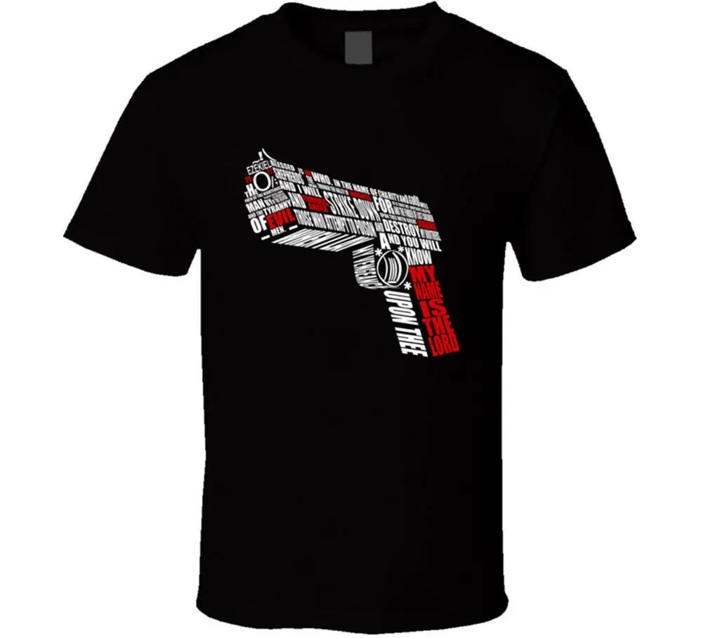 Pulp Fiction Gun T Shirt Righteous Man Samuel L Jackson Quentin Tarantino New | Мужская одежда