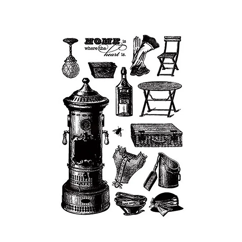 

Ancient Time Furniture Clear Stamps for Scrapbooking DIY Silicone Seals Photo Album Embossing Folder Paper Maker Template Decor