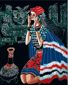 MaHuaf-W775 ethnic customs Music painting by numbers on canvas wall pictures coloring by numbers with acrylic paints 