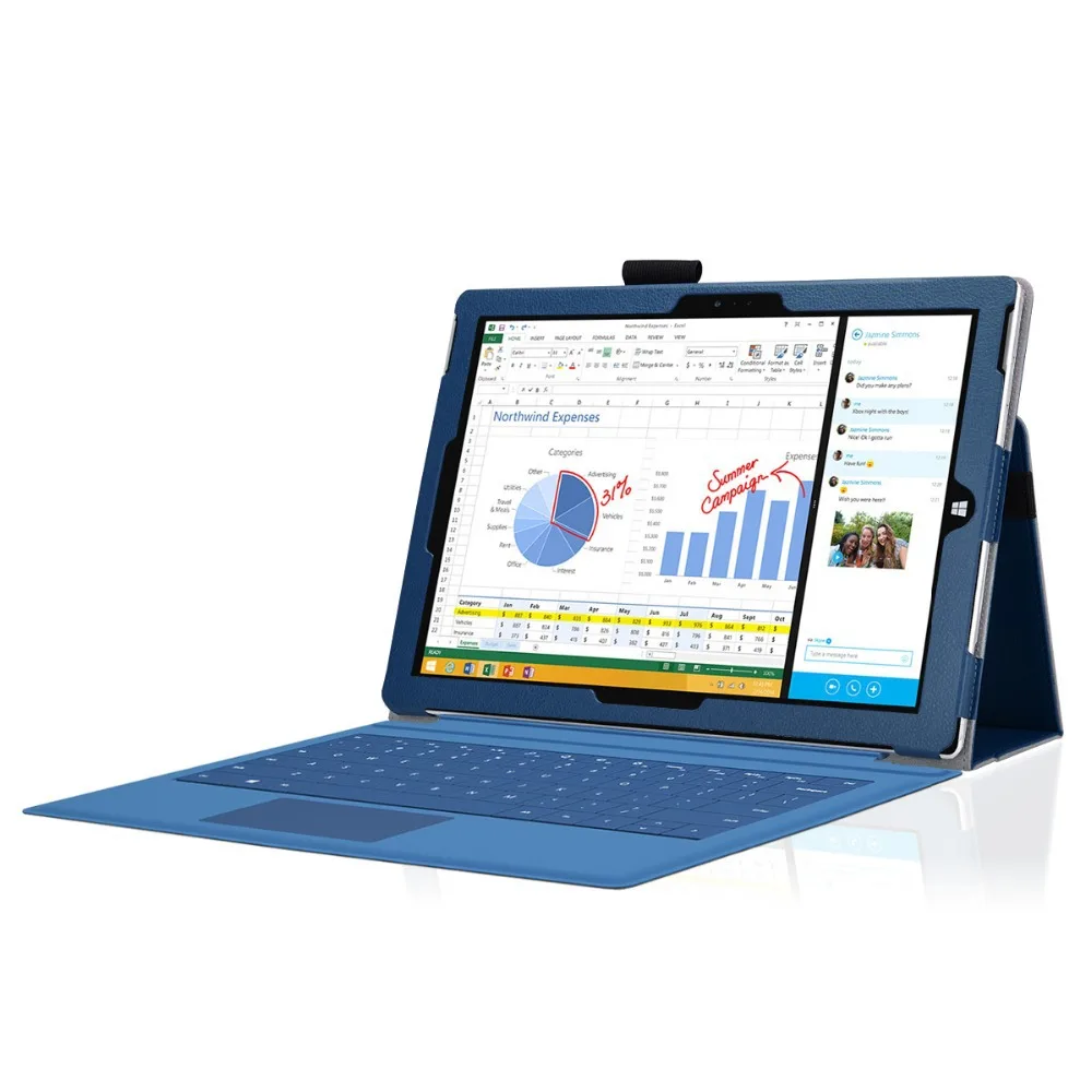 

5Pcs New 2015 Leather Cover Stand Case for Microsoft Surface 3 10.8" Tablet, 11Colors in Stock + Screen Protector Free Shipping