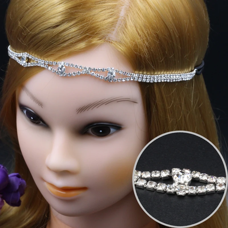 fashion women's spark "angel eye" rhinestone Elastic headband luxurious crown hair accessories