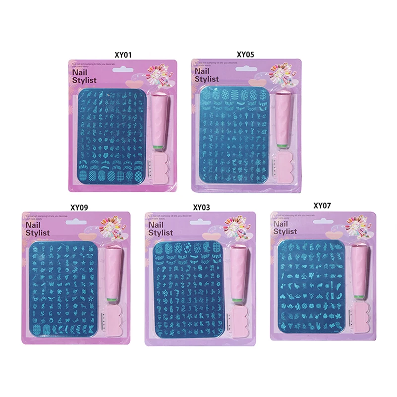 

ELECOOL Nail Art Stamping Stamper Image Plates Set Polish Print Mould Nail Stencil Tools Nail Art DIY Tool