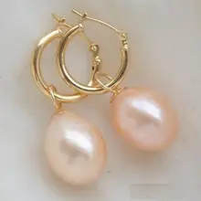 Горячая АААА+ 9-10 мм пресноводный жемчуг розовый жемчуг серьги