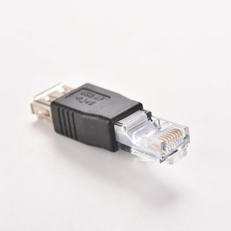 Adapter USB Transfer Cable Crystal Head Network Connector 6X Mini Female to RJ45 