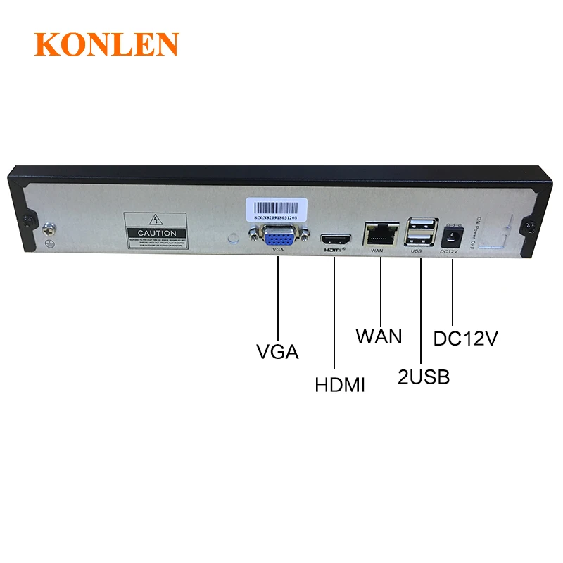 Сетевой видеорегистратор KONLEN 4CH NVR H.264 H.265 CCTV Full HD Onvif для нормальной безопасности