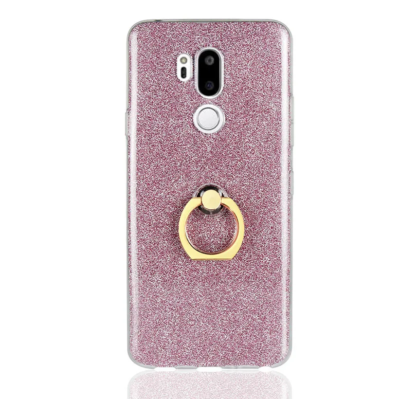 Блестящий чехол с кольцом для пальца Oneplus 6T 6 5T 5 защитный шикарный плюшевый