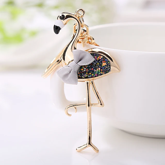 XDPQQ fashion jewelry beautiful and lovely red-crowned crane keychain ladies jewelry gift car pendant wholesale 4