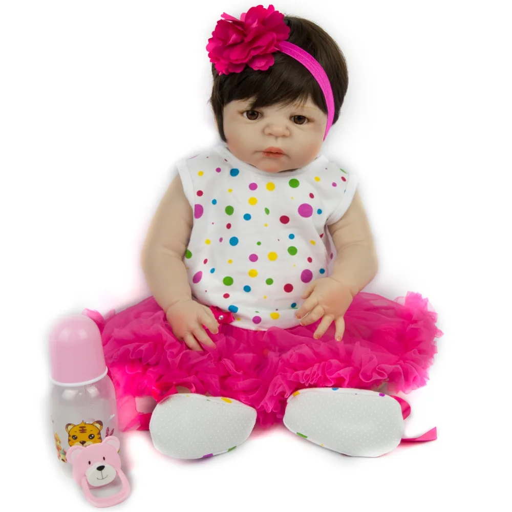 

bebe reborn Rebuild doll 55cm body silicone full dolls star fashion realistic beautiful girl dress