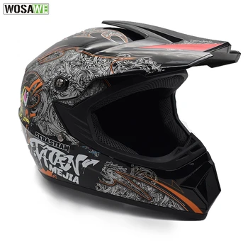 

WOSAWE Motorcycle Helmet Adult Motocross Off Road Helmet Dirt bike Downhill MTB Racing Helmet Full Face Head Protection Gear