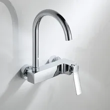 Настенные вращающиеся смесительные смесители для кухни хромированный латунный смеситель с одной ручкой кухонные аксессуары Смесители Для Раковины