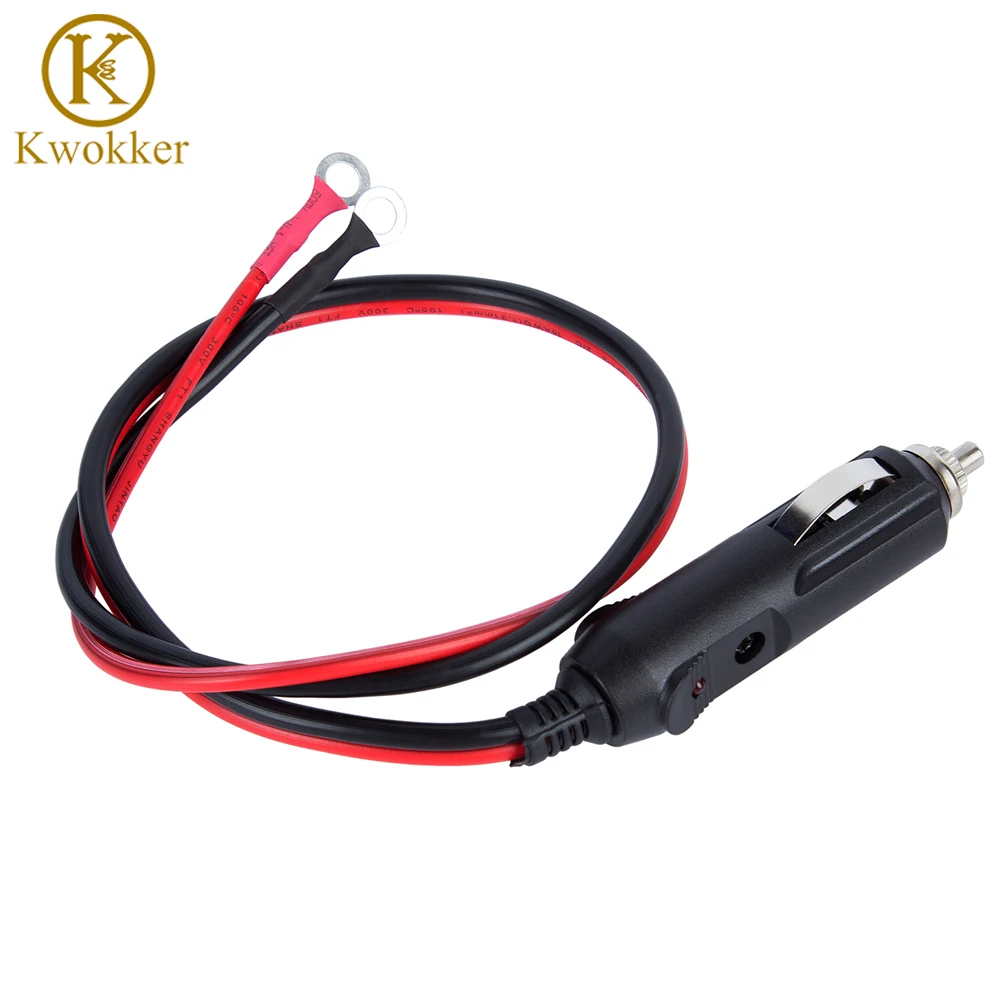 KWOKKER Car Charger 12 24V 15A Male Plug Cigarette Lighter Adapter Socket Power Auto font b