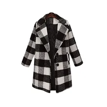 Европейский стиль, зимние женские плотные куртки размера плюс, клетчатые женские хлопковые свободные базовые пальто с широкой талией, Брендовая верхняя одежда