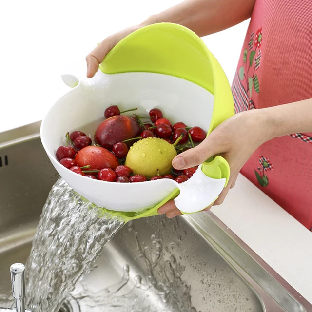 Fruit Vegetable Strainer Double Layer Leakage Basket Storage Box Fruit Vegetable Strainer Double Layer