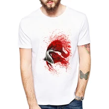 Новые поступления животных Для мужчин футболка с изображением рыбы футболка огонь DANE рыбы короткий рукав, красивые футболки