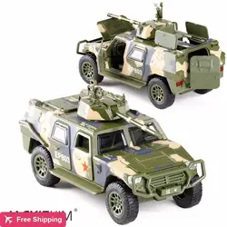 1:32 Масштаб Военная бронетехники сплава внедорожник модель из металла Diecasts с отступить Звук Свет игрушка для детей Подарки бесплатная