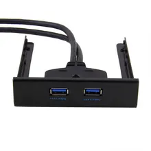 Floppy Кабель Диск USB 3.0 20Pin 2 Порта на Передней Панели Bay Концентратор Кронштейн Кабеля Новый XXM