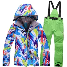 Skiing suit snow jackets women Windproof Breathable camping women ski suit snowboard riding camping women dot style ski suit windproof waterproof outdoor sport wear camping riding skiing snowboard jacket pant warm clothing suit