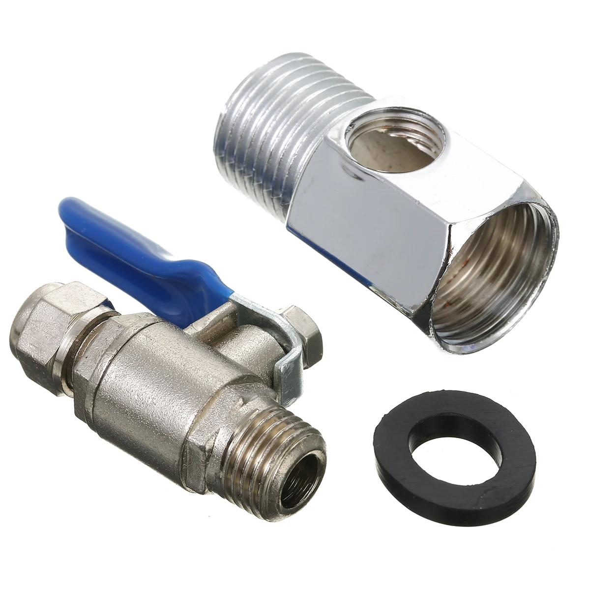 Mayitr Adapter Tee Copper 1/2 '' Valve to 1/4 '' Plug Adapter Valve With Shut-off Ball Valve Tee Ball Faucet Hardware Tools